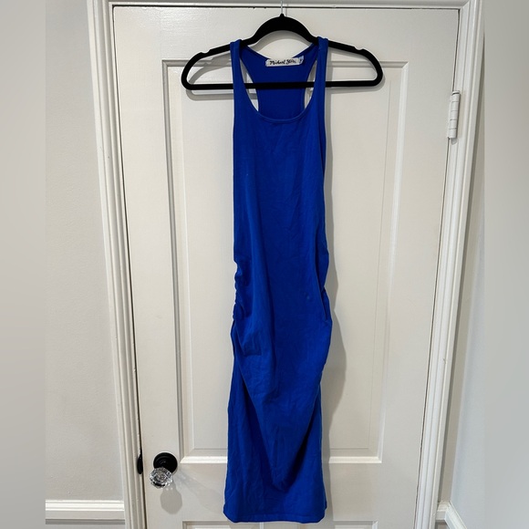 Michael Stars blue Racerback ruched midi dress - Picture 9 of 11